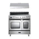 Verona 2-Piece Appliance Package - 36-Inch Electric Range with Double Oven and Under Cabinet Range Hood in Stainless Steel