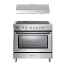 Verona 2-Piece Appliance Package - 36-Inch Electric Range with 5 Radiant Burners and Under Cabinet Range Hood in Stainless Steel