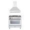 Verona 2-Piece Appliance Package - 36-Inch Dual Fuel Range with 5 Sealed Burners and Wall Mount Range Hood in White