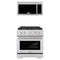 ZLINE 2-Piece Appliance Package - 30-inch Gas Range and Over-The-Range Microwave in Stainless Steel