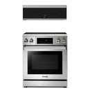 Thor Kitchen 2-Piece Appliance Package - 30-Inch Electric Range and Over-the-Range Microwave & Vent Hood in Stainless Steel