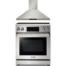 Thor Kitchen 2-Piece Appliance Package - 30-Inch Electric Range with Tilt Panel and Wall Mounted Range Hood in Stainless Steel