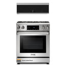 Thor Kitchen 2-Piece Appliance Package - 30-Inch Propane Gas Range  and Over-the-Range Microwave & Vent Hood in Stainless Steel