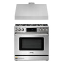 Thor Kitchen 2-Piece Appliance Package - 36-Inch Gas Range with Tilt Panel & Premium Under Cabinet Hood in Stainless Steel