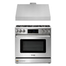 Thor Kitchen 2-Piece Appliance Package - 36-Inch Propane Gas Range, Tilt Panel & Premium Under Cabinet Hood in Stainless Steel