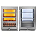 Thor Kitchen 2-Piece Appliance Package - 24-Inch Under Counter Wine Cooler and Beverage Cooler with Backlight in Stainless Steel