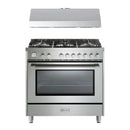 Verona 2-Piece Appliance Package - 36-Inch Gas Range with 5 Sealed Burners and Under Cabinet Range Hood in Stainless Steel