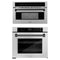 ZLINE Autograph Edition 2-Piece Appliance Package - 30-Inch Single Wall Oven with Self-Clean and 30-inch Built-In Microwave Oven in Satin Stainless Steel with Matte Black Trim
