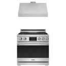 Stainless steel Thor Kitchen appliance package with 36-inch range, range hood