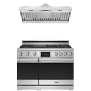 Stainless steel Thor Kitchen appliance package with 36-inch range, range hood