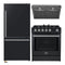 Forno 3-Piece Appliance Package - 30-Inch Gas Range, Under Cabinet Range Hood, & Refrigerator in Black with Stainless Steel Trim