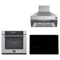Forno 3-Piece Appliance Package - 30-Inch Parco Induction Cooktop, Villarosa Electric Wall Oven & Wall Mount Range Hood in Stainless Steel