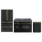 Forno 3-Piece Appliance Package - 48-Inch Electric Range, 36-Inch Refrigerator and Dishwasher in Black with Antique Brass Trim