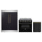Forno 3-Piece Appliance Package - 36-Inch Electric Range, 60-Inch Refrigerator and Dishwasher in Black with Antique Brass Trim