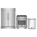 Forno 3-Piece Pro Appliance Package - 30-Inch Gas Range, Pro-Style Refrigerator, and Dishwasher in Stainless Steel