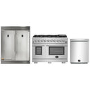 Forno 3-Piece Pro Appliance Package - 48-Inch Gas Range, 60-Inch Pro-Style Refrigerator, and Dishwasher in Stainless Steel