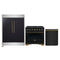 Forno 3-Piece Appliance Package - 36-Inch Dual Fuel Range, 60-Inch Convertible Refrigerator with Modern Trim, and Dishwasher in Black with Antique Brass Handle