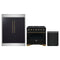 Forno 3-Piece Appliance Package - 36-Inch Dual Fuel Range, 60-Inch Convertible Refrigerator with Modern Trim, and Dishwasher in Black with Antique Brass Trim