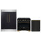 Forno 3-Piece Appliance Package - 36-Inch Dual Fuel Range, 60-Inch Convertible Refrigerator with Modern Trim, and Dishwasher in Black with Antique Brass Trim