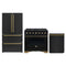 Forno Antico 3-Piece Appliance Package - 36-Inch Dual Fuel Range, 36-Inch Refrigerator, & 24-Inch Dishwasher in Black with Antique Brass Trim