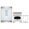 Forno 3-Piece Appliance Package - 36-Inch Dual Fuel Range, 60-Inch Refrigerator, Dishwasher in White with Antique Brass Trim