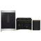 Forno 3-Piece Appliance Package - 48-Inch Dual Fuel Range, 60-Inch Convertible Refrigerator with Modern Trim, and Dishwasher in Black with Antique Brass Handle