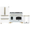 Forno Antico 3-Piece Appliance Package - 48-Inch Dual Fuel Range, 36-Inch Refrigerator, & 24-Inch Dishwasher in White with Antique Brass Trim