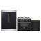 Forno 3-Piece Appliance Package - 36-Inch Dual Fuel Range, 60-Inch Convertible Refrigerator with Modern Trim, and Dishwasher in Black with Antique Brass Trim