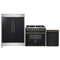 Forno 3-Piece Appliance Package - 36-Inch Dual Fuel Range, 60-Inch Convertible Refrigerator with Modern Trim, and Dishwasher in Black with Antique Brass Handle