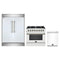 Forno 3-Piece Appliance Package - 36-Inch Dual Fuel Range, 60-Inch Refrigerator, Dishwasher in White with Antique Brass Trim