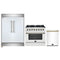 Forno 3-Piece Appliance Package - 36-Inch Dual Fuel Range, 60-Inch Refrigerator, Dishwasher in White with Antique Brass Handle