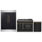 Forno 3-Piece Appliance Package - 48-Inch Dual Fuel Range, 60-Inch Convertible Refrigerator with Modern Trim, and Dishwasher in Black with Antique Brass Trim