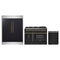 Forno 3-Piece Appliance Package - 48-Inch Dual Fuel Range, 60-Inch Convertible Refrigerator with Modern Trim, and Dishwasher in Black with Antique Brass Trim