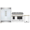 Forno 3-Piece Appliance Package - 48-Inch Dual Fuel Range, 60-Inch Refrigerator, Dishwasher in White with Antique Brass Handle