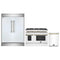Forno 3-Piece Appliance Package - 48-Inch Dual Fuel Range, 60-Inch Refrigerator, Dishwasher in White with Antique Brass Trim