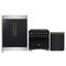 Forno 3-Piece Appliance Package - 36-Inch Gas Range, 60-Inch Convertible Refrigerator with Modern Trim, and Dishwasher in Black with Antique Brass Handle