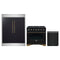 Forno 3-Piece Appliance Package - 36-Inch Gas Range, 60-Inch Convertible Refrigerator with Modern Trim, and Dishwasher in Black with Antique Brass Trim