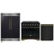 Forno 3-Piece Appliance Package - 36-Inch Gas Range, 60-Inch Convertible Refrigerator with Modern Grille Trim, and Dishwasher in Black with Antique Brass Handle