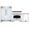 Forno 3-Piece Appliance Package - 36-Inch Gas Range, 60-Inch Refrigerator, Dishwasher in White with Antique Brass Handle