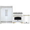 Forno 3-Piece Appliance Package - 36-Inch Gas Range, 60-Inch Refrigerator, Dishwasher in White with Antique Brass Handle