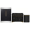 Forno 3-Piece Appliance Package - 48-Inch Gas Range, 60-Inch Convertible Refrigerator with Modern Trim, and Dishwasher in Black with Antique Brass Trim