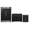 Forno 3-Piece Appliance Package - 48-Inch Gas Range, 60-Inch Convertible Refrigerator with Modern Grille Trim, and Dishwasher in Black with Antique Brass Trim