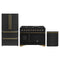 Forno Antico 3-Piece Appliance Package - 48-Inch Gas Range, 36-Inch Refrigerator, & 24-Inch Dishwasher in Black with Antique Brass Trim