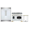 Forno 3-Piece Appliance Package - 48-Inch Gas Range, 60-Inch Refrigerator, Dishwasher in White with Antique Brass Trim