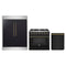 Forno 3-Piece Appliance Package - 36-Inch Gas Range, 60-Inch Convertible Refrigerator with Modern Trim, and Dishwasher in Black with Antique Brass Trim
