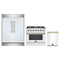 Forno 3-Piece Appliance Package - 36-Inch Gas Range, 60-Inch Refrigerator, Dishwasher in White with Antique Brass Trim