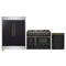 Forno 3-Piece Appliance Package - 48-Inch Gas Range, 60-Inch Convertible Refrigerator with Modern Trim, and Dishwasher in Black with Antique Brass Handle