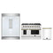 Forno 3-Piece Appliance Package - 48-Inch Gas Range, 60-Inch Refrigerator, Dishwasher in White with Antique Brass Trim
