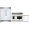 Forno 3-Piece Appliance Package - 48-Inch Gas Range, 60-Inch Refrigerator, Dishwasher in White with Antique Brass Handle