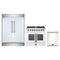 Forno 3-Piece Appliance Package - 36-Inch Galiano French Door Dual Fuel Range, 60-Inch Refrigerator, and Dishwasher in White with Antique Brass Trim